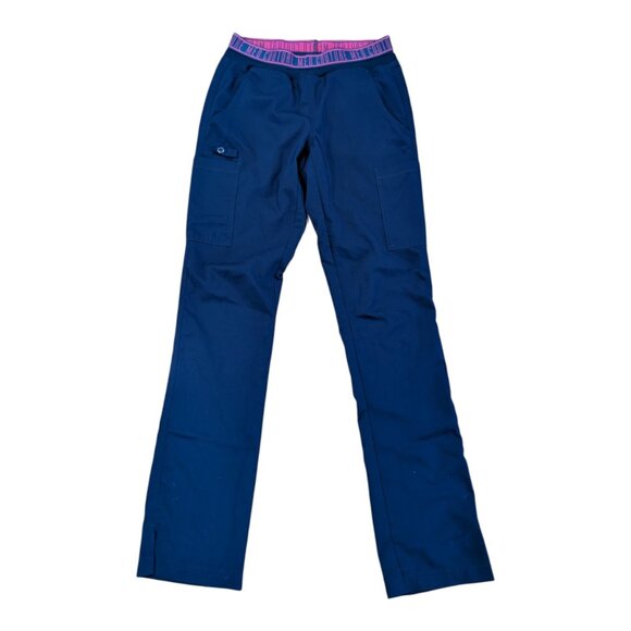 MED COUTURE Scrub Pants Women's Blue Size XST Drawstring 4 Pockets Straight Leg - Picture 1 of 6
